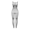 Subblime - 952112 Bodystocking Resille Avec Details Sur La Poitrine Et Le Ventre Noir Taille Unique